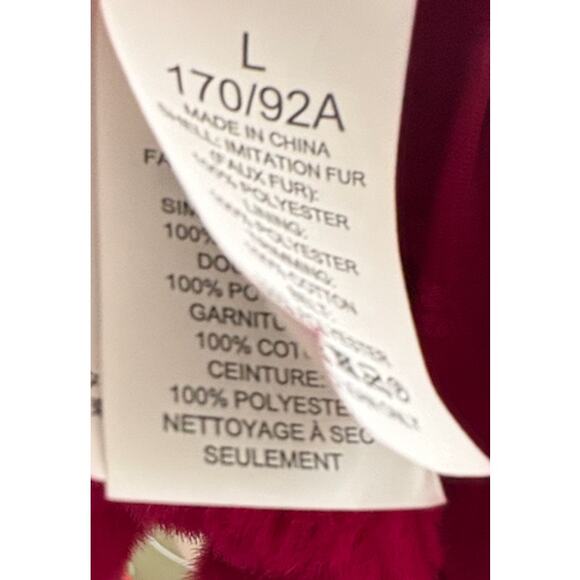 Kate Spade Fuchsia Faux Fur Bow Belted Coat | Burning Man Festival Jacket - Picture 8 of 10